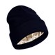 thumbnail image 5 of Gorro de punto con forro de satén para mujer, protección para el cabello, tamaño versátil y elástico. Azul marino, 5 of 9