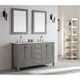 thumbnail image 4 of Vinnova Gela 60" Double Vanity in Gray with Carrara White Marble Countertop and Mirror, 4 of 7