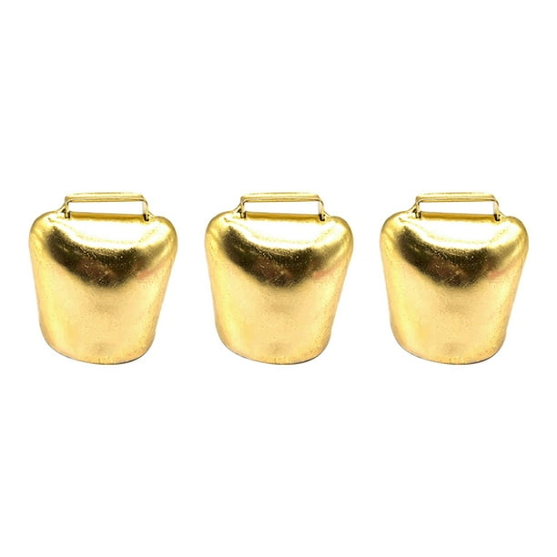3 cascabeles para collar de perro, para hacer ruido, decoración DIY, de hierro, para animales salvajes, para mascotas Oro