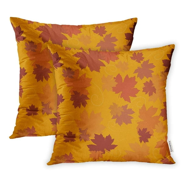 USART Orange Pattern Autumn Maple Leaf Colorful Fall Abstract Pillow
