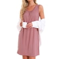 thumbnail image 1 of CAMISETA DE NOCHE SIN MANGAS PARA MUJER INSPIRADA EN CHIC, CAMISAS DE SUEÑO, NOCHE CON PLIEGUES, CAMISÓN DE CUELLO REDONDO, TANK DRESS XL LOTO ROSA, 1 of 6