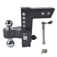 thumbnail image 3 of Mustrod Fits 2.5" Receiver Aluminum Trailer Hitch Adjustable 8" Drop/Rise 2" & 2-5/16" Balls 18500LBS w/2 Locks, 3 of 11