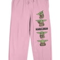 thumbnail image 2 of The Mandalorian Grogu Poses Women's Pink Sleep Pajama Pants-Medium, 2 of 7