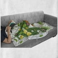 thumbnail image 6 of Letter M Soft Flannel Fleece Blanket, Wildflowers with Butterflies of Various Shapes and Sizes Vibrant Color Image, Cozy Plush for Indoor and Outdoor Use, 50" x 60", Green Multicolor, by Ambesonne, 6 of 6