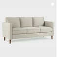 thumbnail image 3 of Mellow Hana Modern Upholstered Linen Fabric Sofa with Armrest Pockets, Sand Grey Beige, 3 of 9
