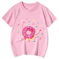 thumbnail image 3 of WOYY Little Girls Graphic T Shirt Doughnut Print Short Sleeve Cute T-Shirt, Sizes 3-13, 3 of 3