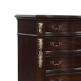 thumbnail image 2 of Six Drawer Wooden Chest with Antique Metal Handles and Bun Feet, Brown, 2 of 5