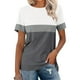 thumbnail image 2 of Tops Cortos para las Mujeres Casual Moda Rayas Impreso Cuello Redondo, Camiseta de Manga Corta para el Uso Diario, Fiesta Y Cómodo, 2 of 7