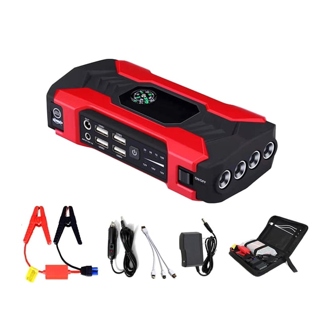 Riwesomey Arrancador de coche, interruptor portátil resistente al agua, dispositivo de arranque de emergencia ligero, de de banco de Vehículos, repuestos y accesorios Mis Rojo/Más Riwesomey VI017949-05