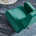 thumbnail image 3 of Armchair Swivel Accent Chair, Teal Blue, Velvet, Modern Contemporary, Living Lounge Cafe Room Hotel Lobby Hospitality, 3 of 8