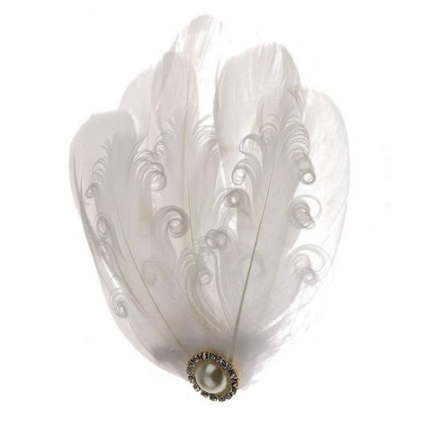 Tocado De Plumas Blancas, Tocado, Pinza Para El Pelo, Accesorio Para El Cabello Nupcial De Boda S Sunnimix Pluma pinza de pelo