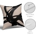 thumbnail image 4 of Black and Tan Abstract Art Line Pillow Covers 18x18 Set of 2 Modern Print Decorative Pillowcases Farmhouse Throw Cushion Case Decor for Couch Sofa Bed, 4 of 6