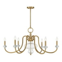 Warm Brass Six Light Chandelier from the Bergdorf Collection