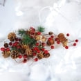 thumbnail image 2 of 6.5ft Christmas Pine Cone String Garland with LED Lights Red Berry Jingle Bell Xmas Tree Party Wedding New Year Holiday Decoration, 2 of 6