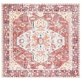 thumbnail image 5 of SAFAVIEH Saffron Charlotte Floral Bordered Area Rug, Rust/Aqua, 8' x 10', 5 of 10