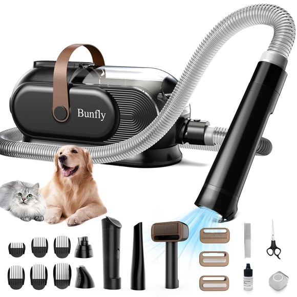 Maquinilla de Afeitar Profesional Pet Grooming Kit Negra con Succión al Vacío 99% Pelo de Mascota pa