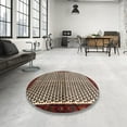 thumbnail image 3 of Ahgly Company Indoor Round Contemporary Light French Beige Brown Abstract Area Rugs, 5' Round, 3 of 6