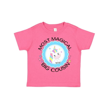 

Inktastic Most Magical Big Cousin badge- cute unicorn Girls Toddler T-Shirt