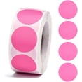 thumbnail image 1 of 3 rollos de etiquetas adhesivas de papel en blanco para regalos, ideales para fiestas, bodas y otras ocasiones especiales. Color rosa. Medidas: 25 mm. 500 unidades por rollo., 1 of 4