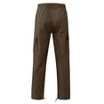 thumbnail image 6 of Zynoxe Cargo Pants for Men with Multi Pocket Comfy Elastic Waist Drawstring Trousers Fashionable Solid Color Hiking Pants Versatile Outdoor Tapered Jogger Pants, 6 of 9