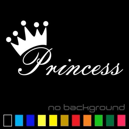 Princess Sticker Vinyl Decal Die Cut Girl Crown Car Window Baby