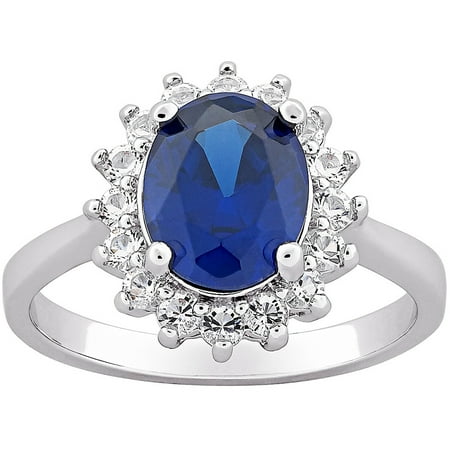 Crystal Sapphire Ring - Faux Sapphire and Crystal Ballerina Ring