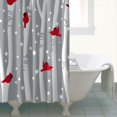 thumbnail image 4 of Gray Christmas Cardinal Bird Pattern Shower Curtain 84"x72" ,Bathroom Decorative Shower Curtains Set with 12 Hooks,Modern Waterproof Washable Shower Curtain, 4 of 6