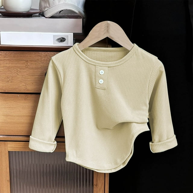 AherBiu Chandails à Manches Longues pour Enfants Col Rond Léger Extensible Pull-Over pour Garçons Filles Automne Hiver Hauts Décontractés Chauds pour Bébé Tout-Petit Enfant, Taille 1-8 Ans