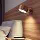 thumbnail image 3 of Lámpara de pared LED recargable con puerto USB, bola magnética giratoria de 360 grados, luz inalámbrica, madera de sapele, 2 unidades, 3 of 4
