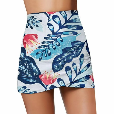 Swim Suits for Women 2025 Running Bikini Briefs Beach Shorts Bottom Tankini Swimwear High Waist Shirring Skirt Swimsuit Swim Suits Trendy 2025 Blue