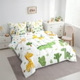 thumbnail image 3 of jejeloiu Cute Cartoon dinosaur 7-Piece Twin Bedding Sets,Zoo Animal Giraffe Bedding Comforter Set,Tropical Desert Plant Cactus Sheet Sets For Kids Boys,Super Cozy Room Decor Reversible, 3 of 8