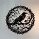 thumbnail image 5 of Arte gótico de metal con cuervo para pared, placa de metal con cuervo para pared, diseño único, decoración del hogar, decoración de otoño, decoración de pared gótica, decoración de cuervo, adorno de, 5 of 8