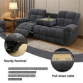 thumbnail image 3 of Aukfa 3-Piece Recliner Sofa Set - 89" 3 Seat Recliner w/ Flip Backrest Cupholder, Home Theater Seating, Gray, 3 of 9
