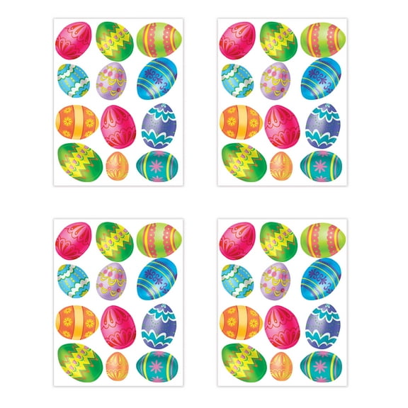 Beistle 4 3/4" x 7 1/2" Color Bright Easter Egg Sticker; 28/Pack 44005