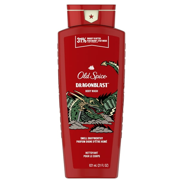 Old Spice Body Wash for Men, Dragonblast, Long Lasting Lather, 21 fl oz