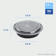 thumbnail image 2 of Karat [150 Pack - 24oz] Reusable Microwavable Meal Prep Containers with Lids | Black Round Plastic Food Containers (IM-FC4024B), 2 of 12