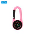 thumbnail image 3 of Uxcell Compass, Buckle Compass Keychain Waterproof Survival Pocket Compass, Pink 3Pack, 3 of 6