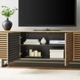 thumbnail image 7 of Media TV Stand Console Table, Rectangular, Wood, Metal Steel, Brown Walnut, Modern Contemporary Urban Design, Living Lounge Room Hotel Lobby Hospitality, 7 of 7