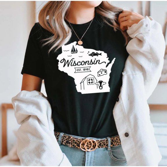 WISCONSIN Graphic Short sleeve T-Shirt