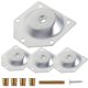thumbnail image 2 of 4pcs Angled Legs Fixing Plate Bracket Furniture Table Feet Set Screws for Solid Wood Legs Connection (Silver), 2 of 4