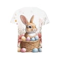thumbnail image 4 of Warop T-shirt Décontracté pour Femme avec Imprimé de Pâques, Col Rond à Manches Courtes pour Usage Quotidien, 4 of 5