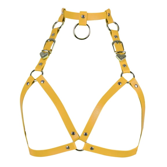 Zhuge 1pc Edgy Punk Corset-Style Waist Belt, Studded Lace-Up Body Shaper with Belly Tuck Design, Rebellious Fashion Accessory,Yellow