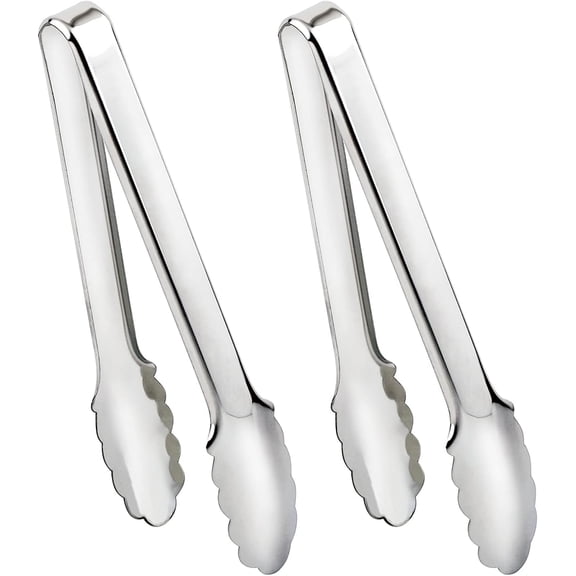 2 Pack Gold Serving Tongs Gold Serving Utensils Salad Tongs Buffet Tongs Non-slip & Easy Grip Stainless Steel Gold Plated Buffet Serving Tongs, Salad, Ice, Oven (9.5 Inch)