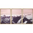 thumbnail image 3 of PixonSign Framed Wall Art Print Set Orange Sunset Mountain Range Nature Wilderness Photography Realism Rustic Scenic Relax/Calm Multicolor Ultra for Living Room, Bedroom, Office - 24"x36"x3 Natural, 3 of 5