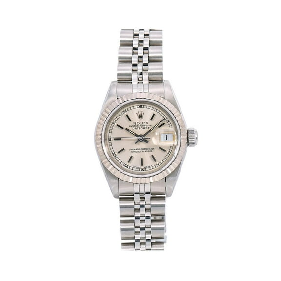 Pre-Owned Rolex Lady-Datejust 69174 26MM Silver Dial With Stainless Steel Jubilee Bracelet