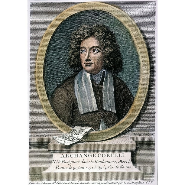 Arcangelo Corelli N 1653 1713 Italian Violinist And Composer French Engraving 18th Century Rolled Canvas Art 24 X 3 Walmart Com