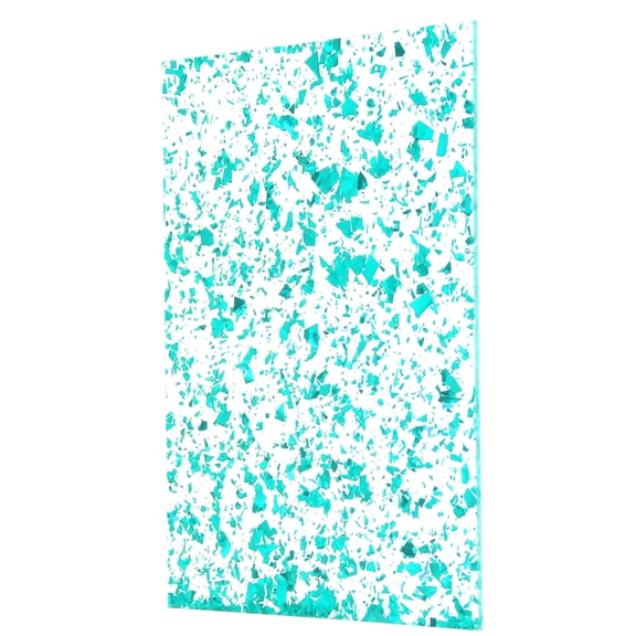 Uxcell 1Pcs Cyan Glitter Acrylic Sheets 1/8" Thickness 12"x8" Transparent Sparkly PMMA Plastic Sheets for Laser Cutting