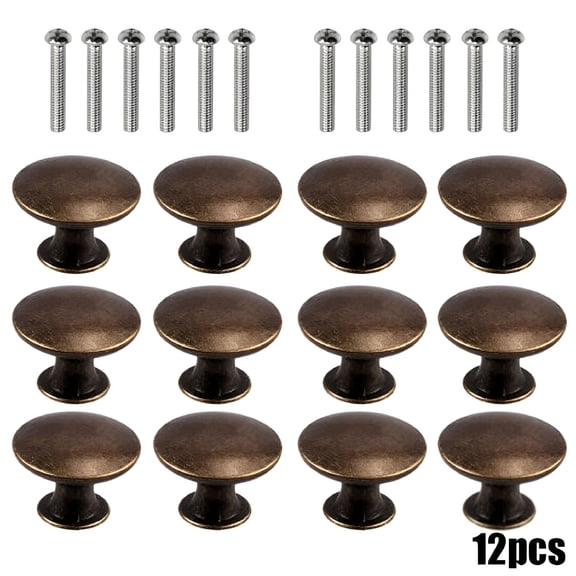 XIBUFE 2026 New 12 Pack Antique Bronze Cabinet Knob Pull for Kitchen, Bathroom, Office for Bedroom Cupboards and Drawers