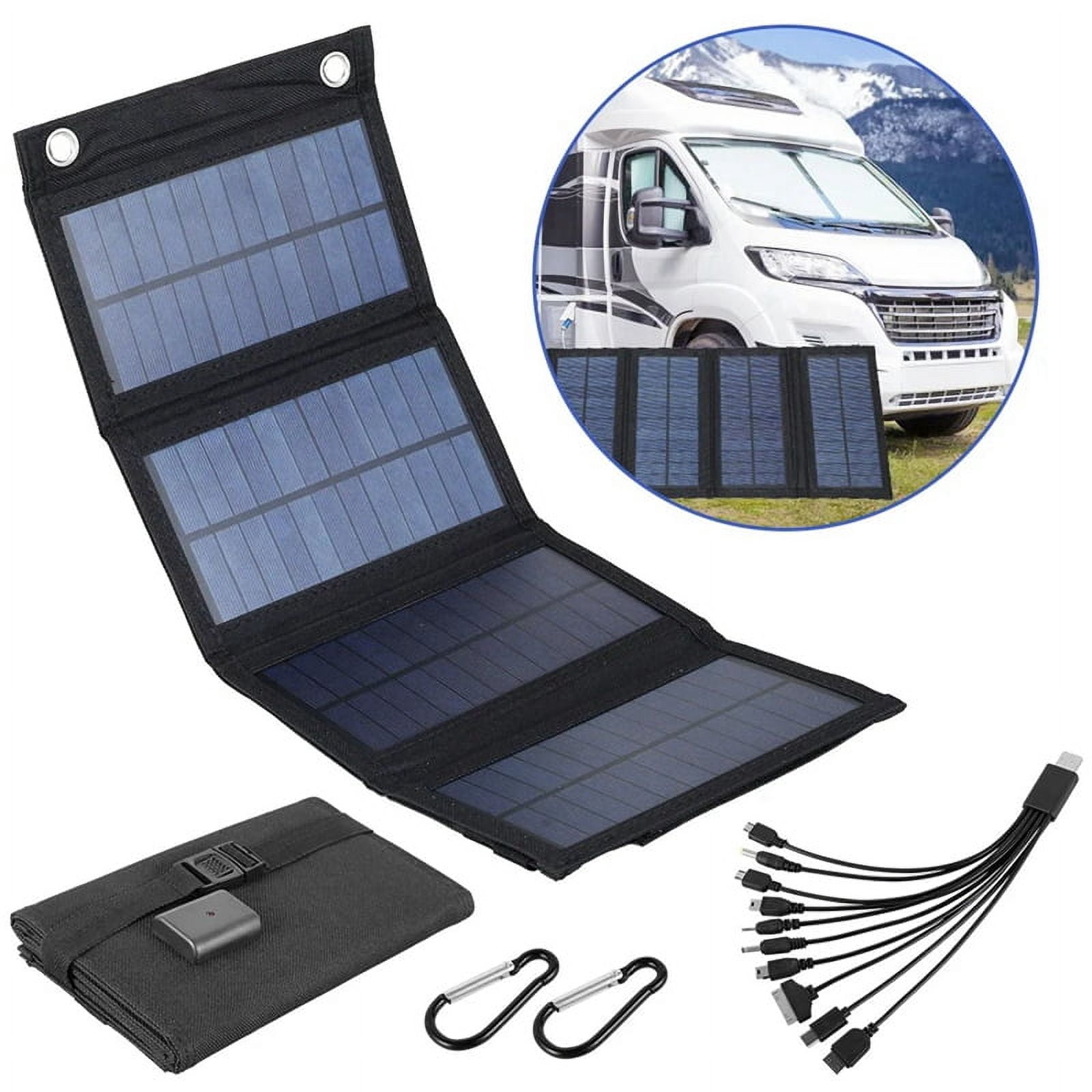 2X Foldable Solar Panel Charger Portable Battery for Cell Phone Outdoor Waterproof Power Bank for Camping Accessories