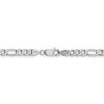 thumbnail image 4 of Real 14kt White Gold 4.5mm Flat Figaro Chain; 20 inch; Lobster Clasp; for Adults and Teens; for Women and Men, 4 of 5